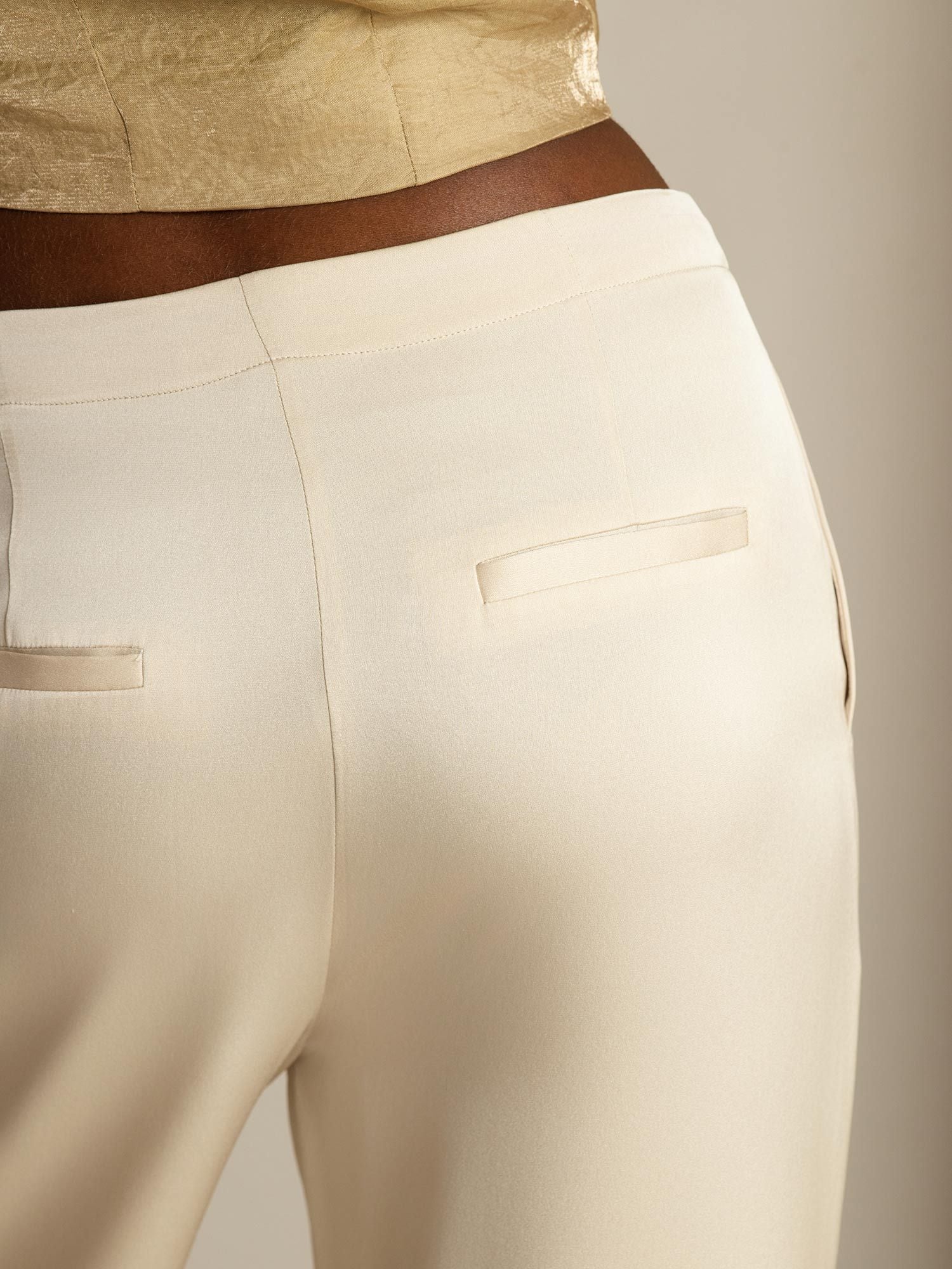 [Beige] SilkSilky-DK 19Momme Silke Womens Pants 005,