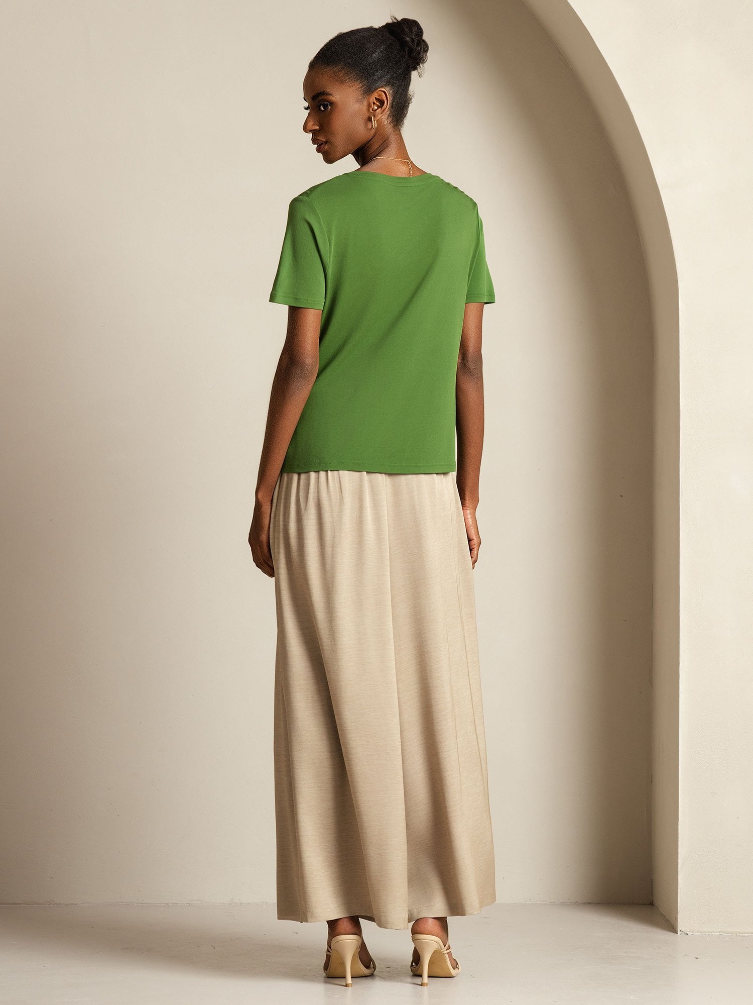 [Grøn] SilkSilky-DK Silke Womens T-Shirt 002
