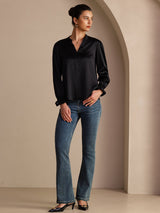 [Sort] SilkSilky-DK Long Sleeve Damebluser 006