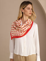 [Beige Kirsebær] SilkSilky-DK Scarf 004