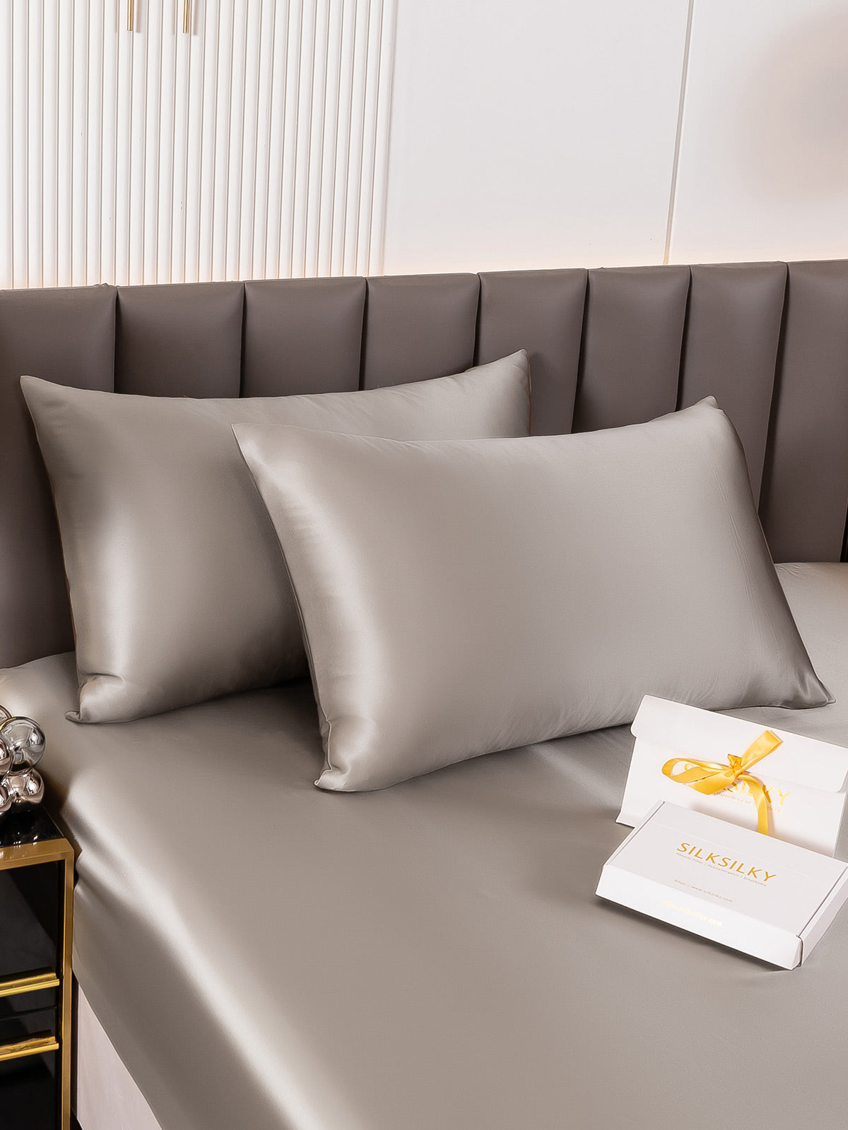 2Stk 30Momme 100% Silke Pudebetræk Bundt- Kuvert