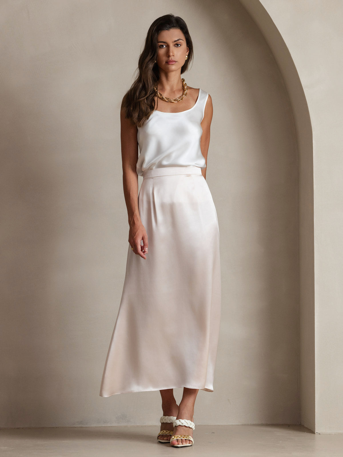 [Hvid] SilkSilky-DK 19Momme Silke Camisoles 008