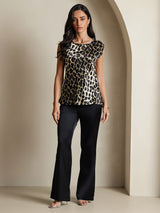 [Leopard] SilkSilky-DK 19Momme Silke Womens T-Shirt 003