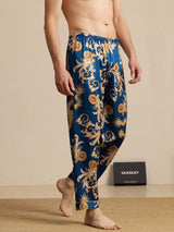 [Navy Drage] SilkSilky-DK Men's Sleep Shorts 003