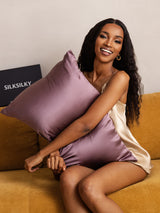 [Mørke Lilla] SilkSilky-DK 19Momme Pillowcase 002
