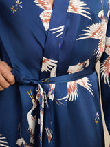 [Mørkeblå] SilkSilky-DK 19Momme Mens Robe 004