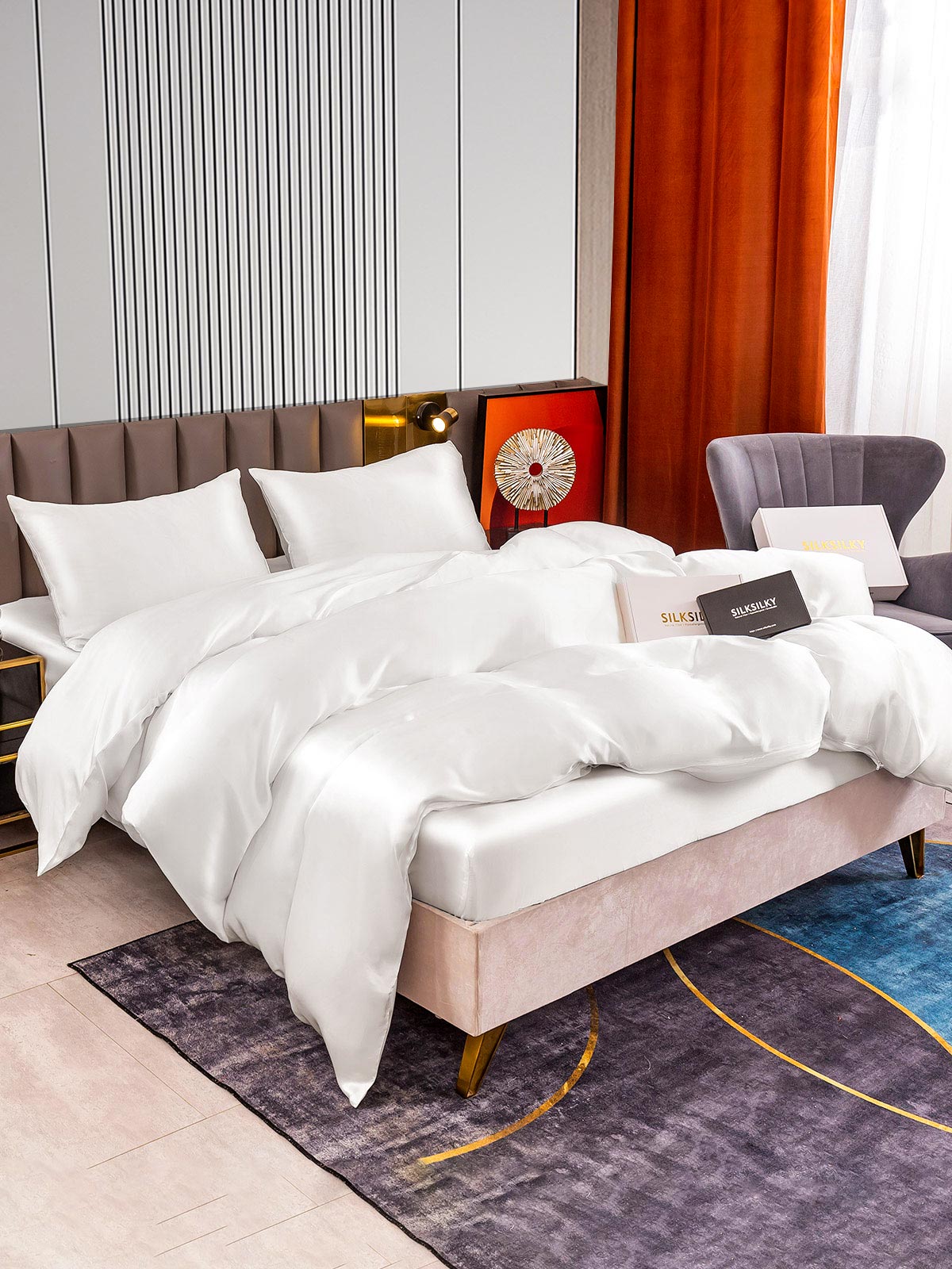[Hvid] SilkSilky-DK 22Momme Bedding Set 003