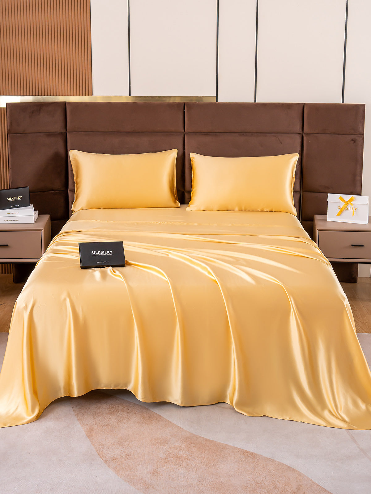[Champagne] SilkSilky-DK 19Momme Bedding Set 002