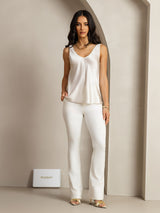 [Lysegrå] SilkSilky-DK Sleeveless V Neck Camisole Top 004