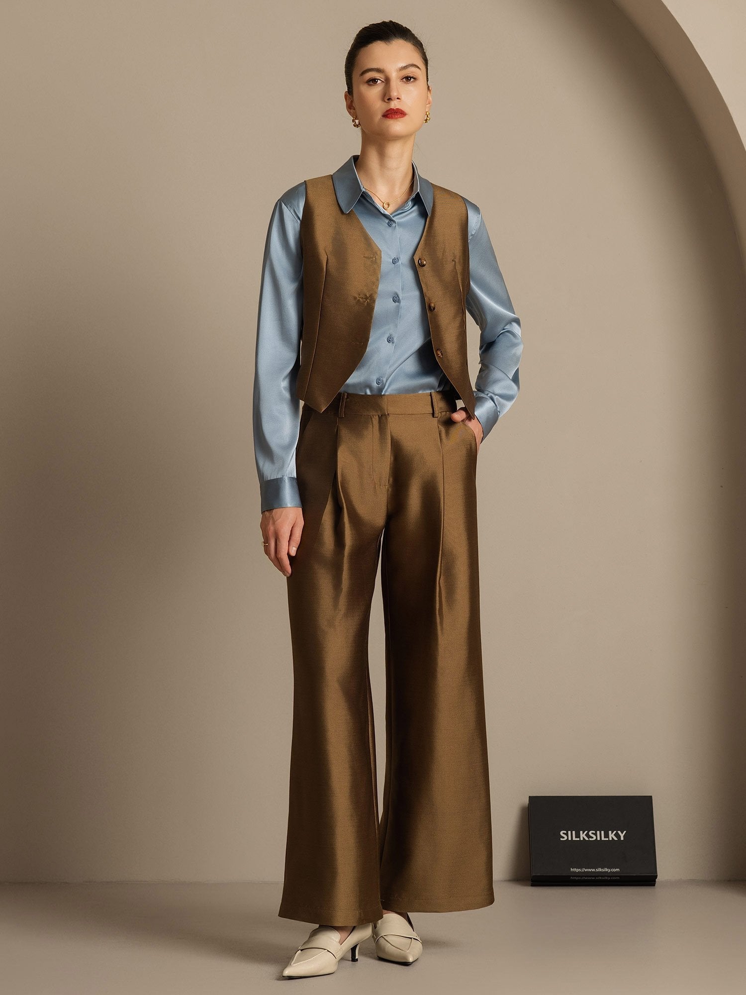 [Bronze] SilkSilky-DK 32Momme Silke Womens Pants 008,