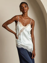 [Lyseblå] SilkSilky-DK Spaghetti Strap V Neck Camisole Top 007