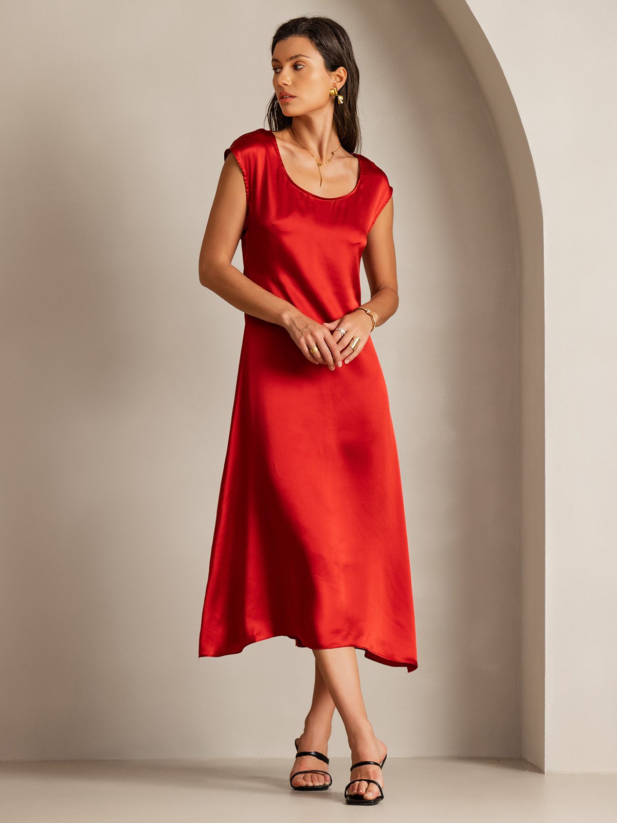 [Vin] SilkSilky-DK 19Momme Silke Dress 001