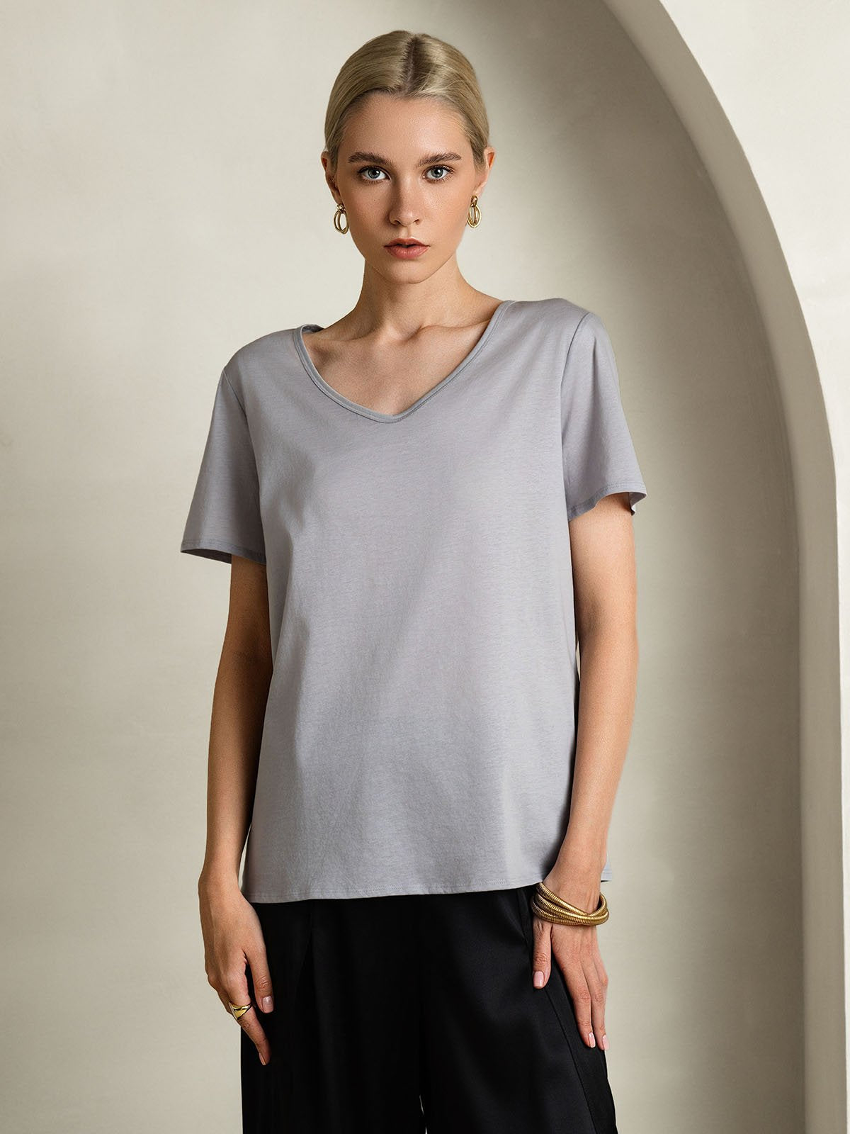 SilkSilky-DK Silke Womens T-Shirt Grå 001