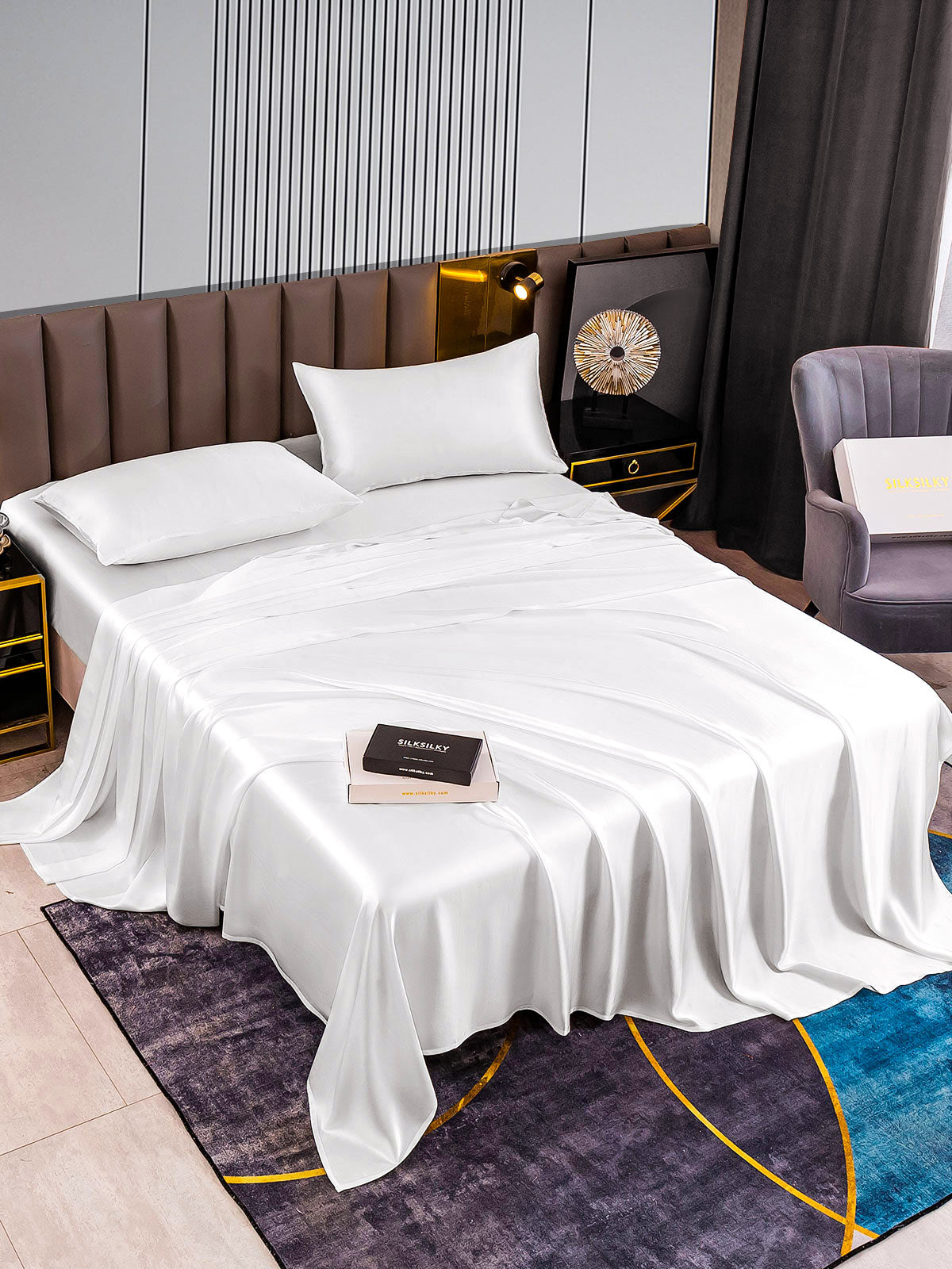 [Hvid] SilkSilky-DK 22Momme Bedding Set 002