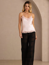 [Lyserød] SilkSilky-DK V Neck Camisole Top 007
