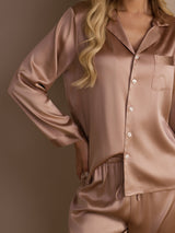[Toscana] SilkSilky-DK Long Sleeve Lapel Collar Dame Pyjamas 004