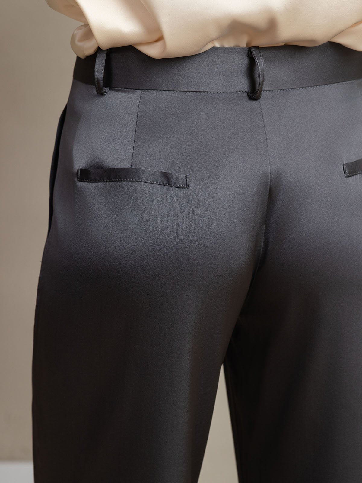 [Mørkegrå] SilkSilky-DK 19Momme Silke Womens Pants 004