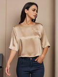 SilkSilky-DK-Pure-Silk-Half-Sleeve-Boat-Neck-T-shirt-til-kvinder-Champagne-001