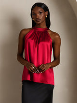 [Vin] SilkSilky-DK Sleeveless Halter T-shirt til kvinder 006