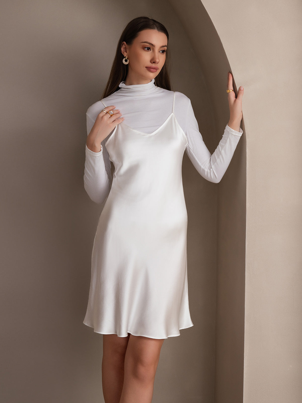 [Hvid] SilkSilky-DK Dress 004