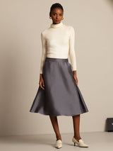 [Grå] SilkSilky-DK 32Momme Silke Skirt 007