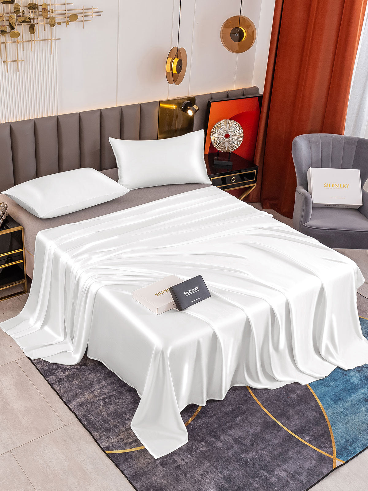 [Hvid] SilkSilky-DK 19Momme Bedding Set 001