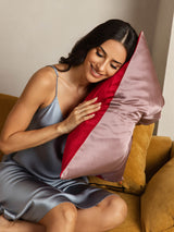 [MauveOrkidé+Vin] SilkSilky-DK 19Momme Pillowcase 002
