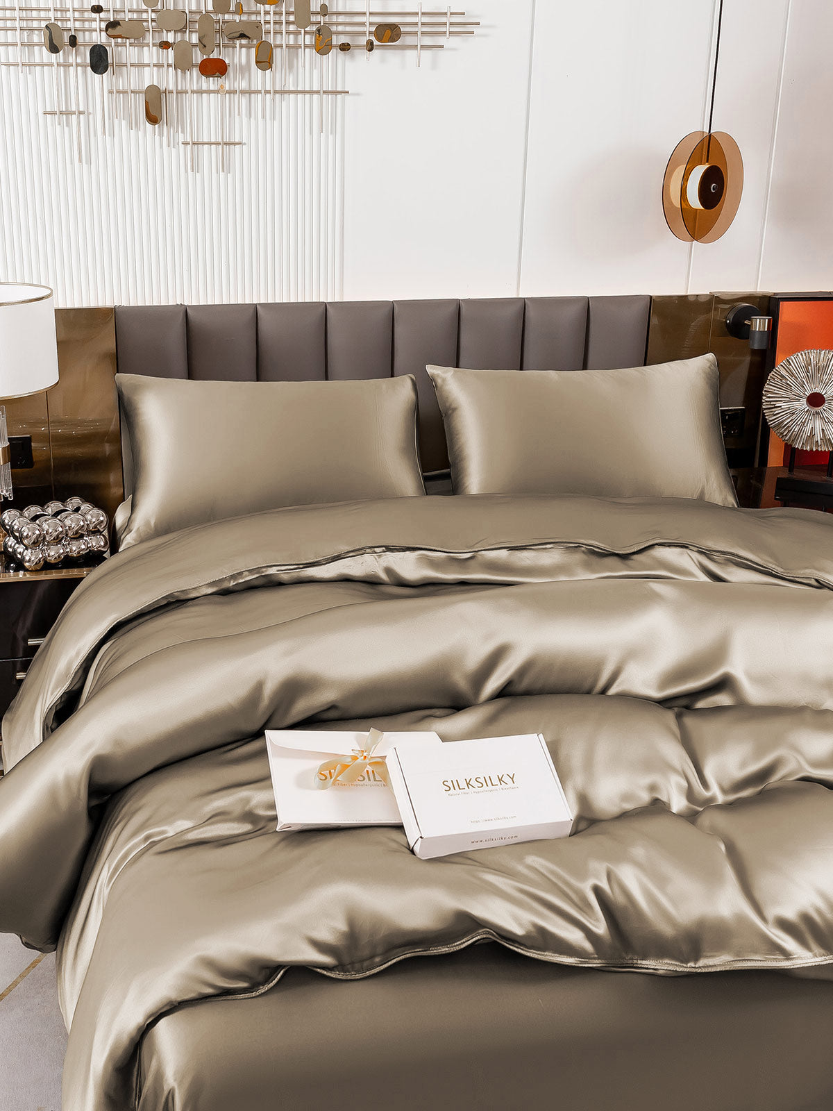 [Kaki] SilkSilky-DK 19Momme Bedding Set 005