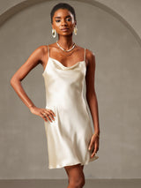 [Lysegul] SilkSilky-DK Sleeveless Cowl Neck Kjole 003
