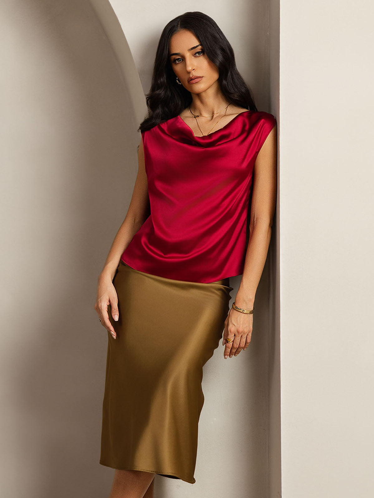 [Vin] SilkSilky-DK 19Momme Silke Womens T-Shirt 001