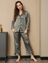 [Grågrøn] SilkSilky-DK Womens Pajamas 004
