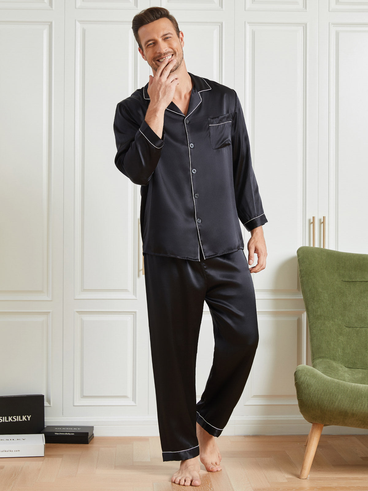 [Sort] SilkSilky-DK 19Momme Mens Pajamas 004