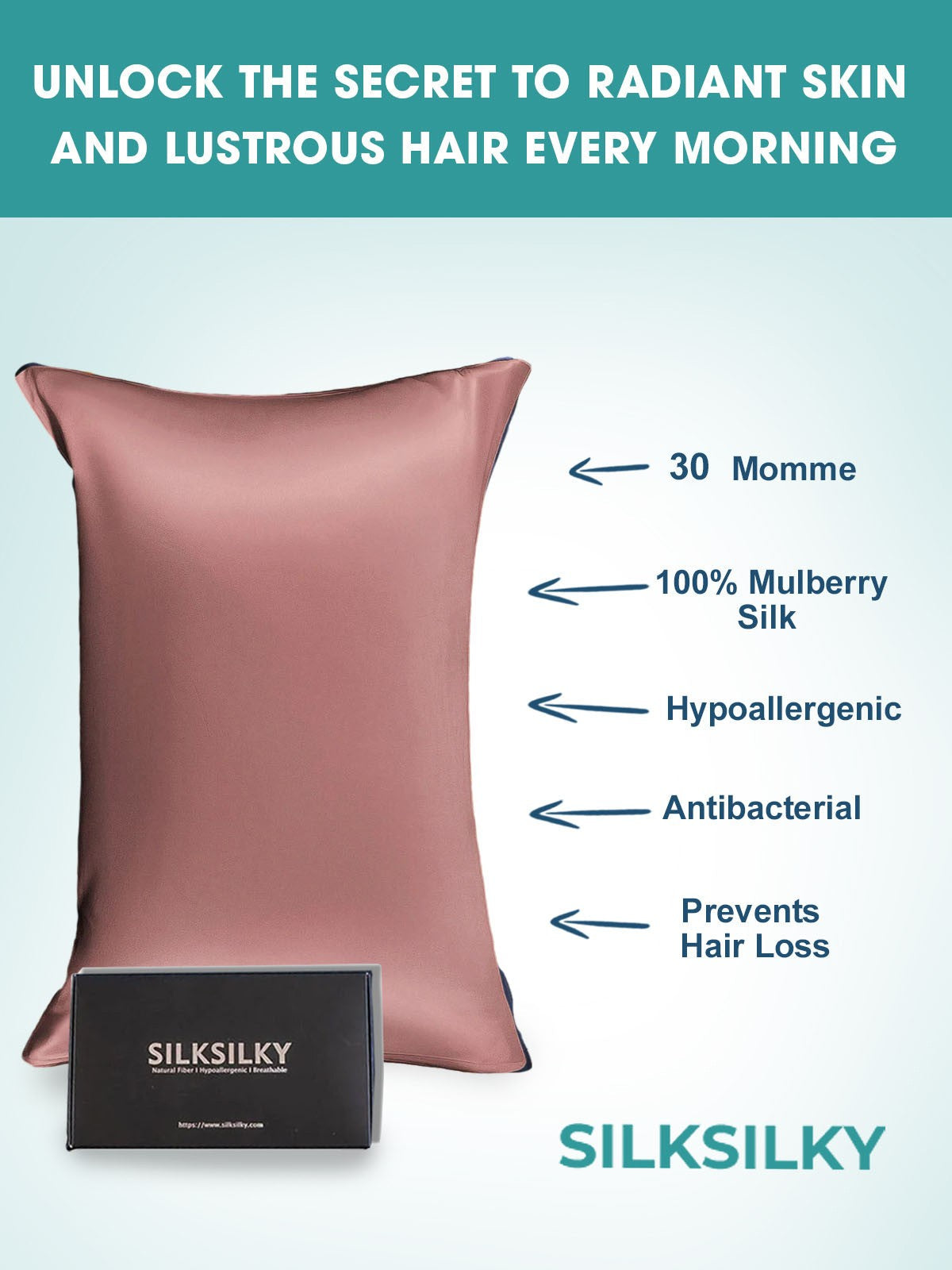 SilkSilky-DK 30Momme Pillowcase BlegMauve 003