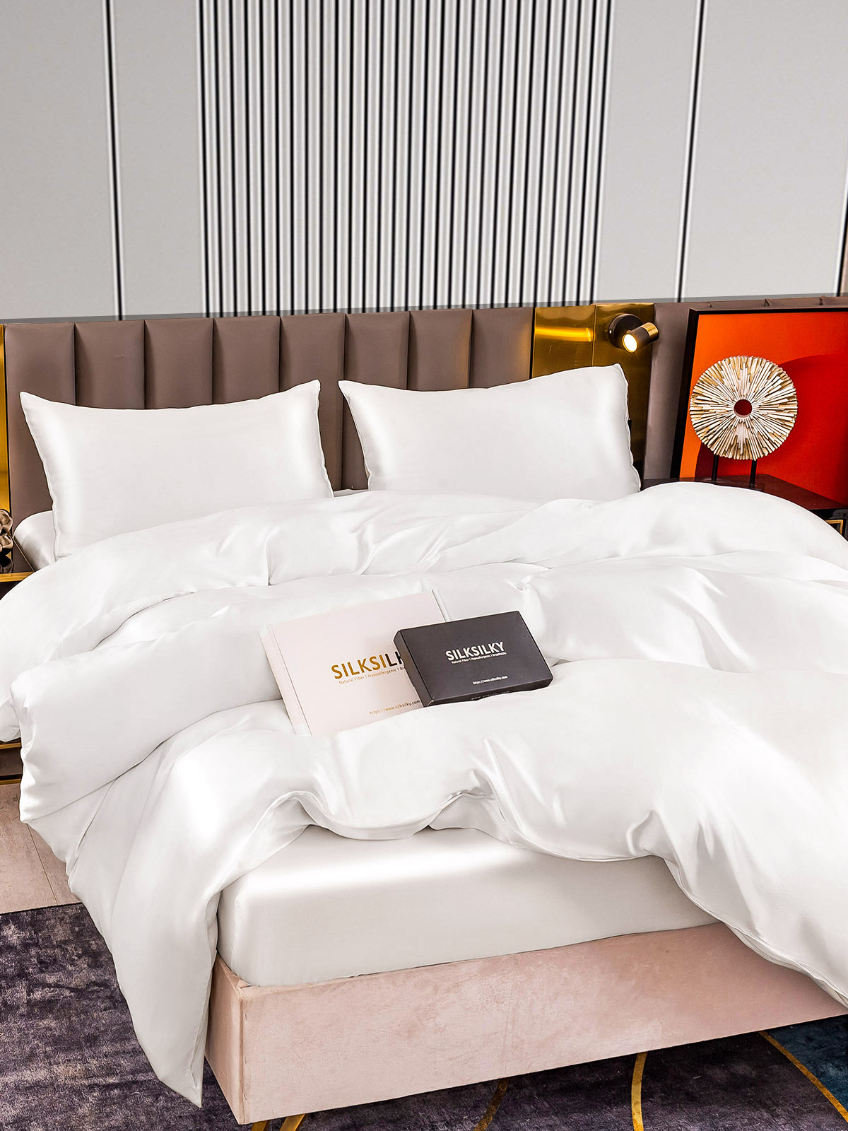 [Hvid] SilkSilky-DK 22Momme Bedding Set 004