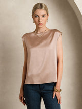 [Toscana] SilkSilky-DK Cap Sleeve Round Neck T-shirt til kvinder 008