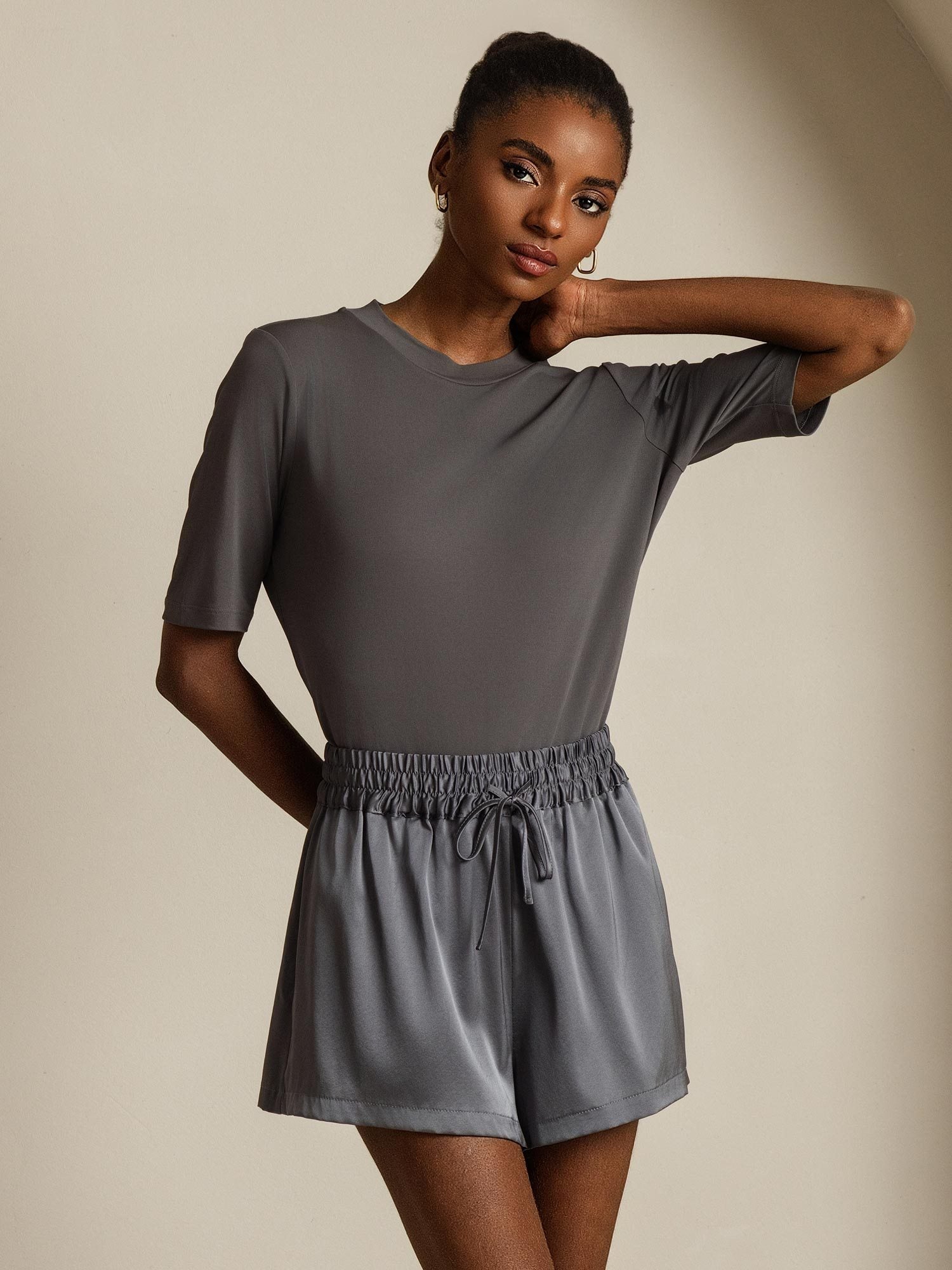 [Grå] SilkSilky-DK Silke Womens T-Shirt 001