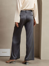 [Mørkegrå] SilkSilky-DK 19Momme Silke Womens Pants 002,