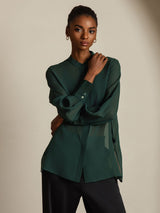 [Mørkegrøn] SilkSilky-DK Silke Womens Shirt 003