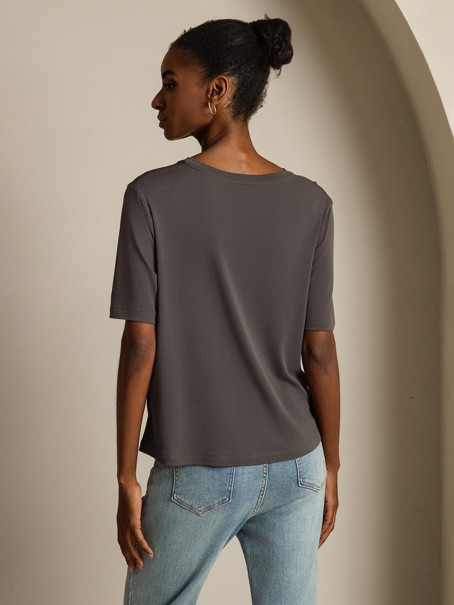 [Grå] SilkSilky-DK Silke Womens T-Shirt 002