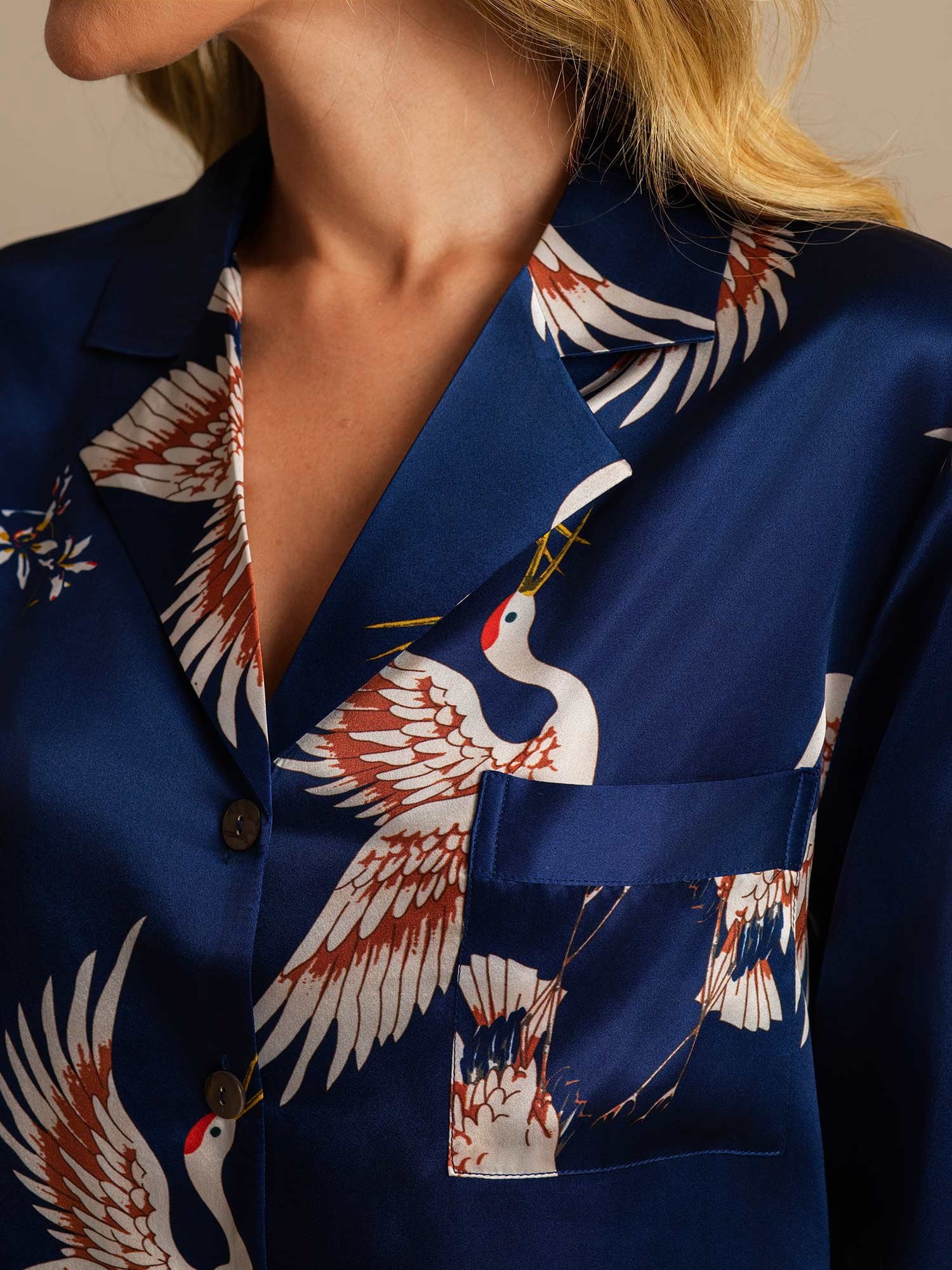 [Mørkeblå] SilkSilky-DK 19Momme Silke Nightshirt 004,