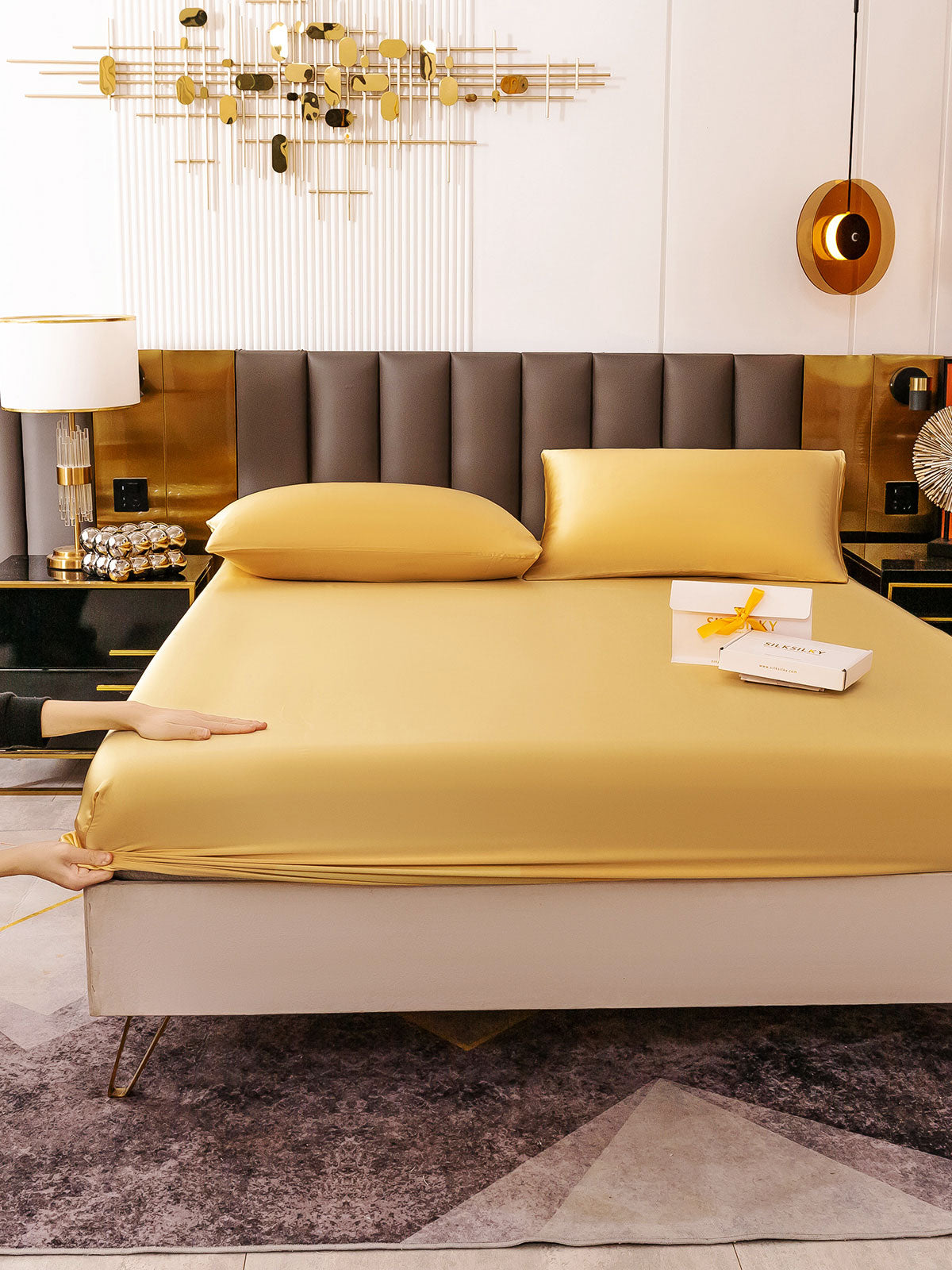 [Champagne] SilkSilky-DK 19Momme Bedding Set 003