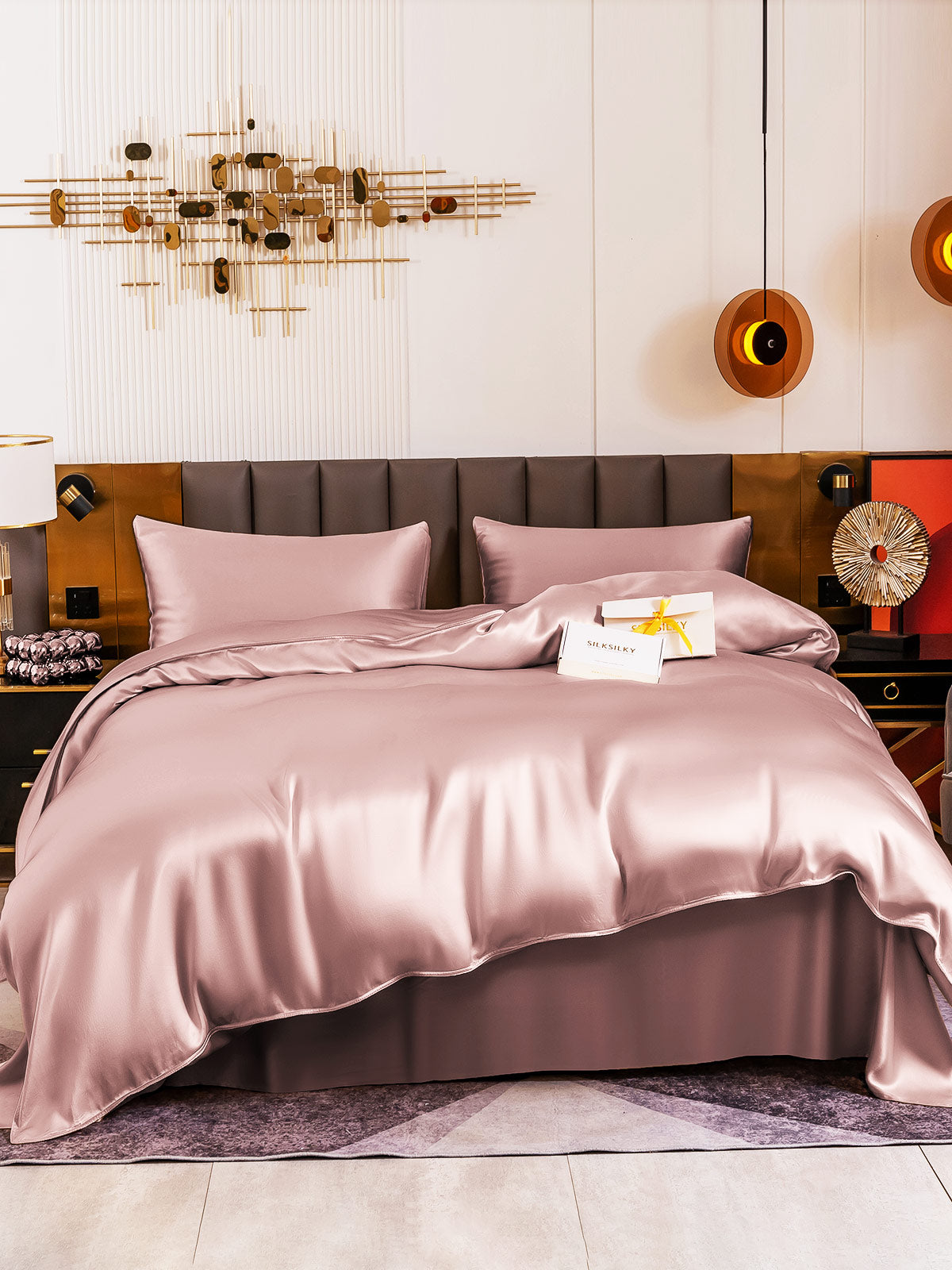 [Bleg Mauve] SilkSilky-DK 19Momme Bedding Set 001