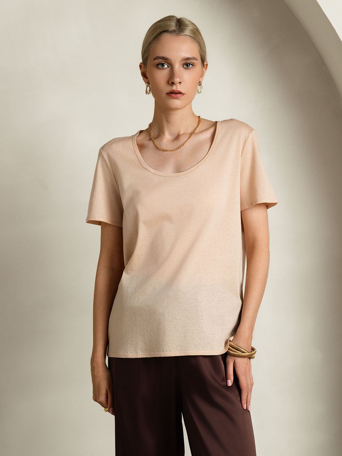 SilkSilky-DK Silke Womens T-Shirt Beige 001