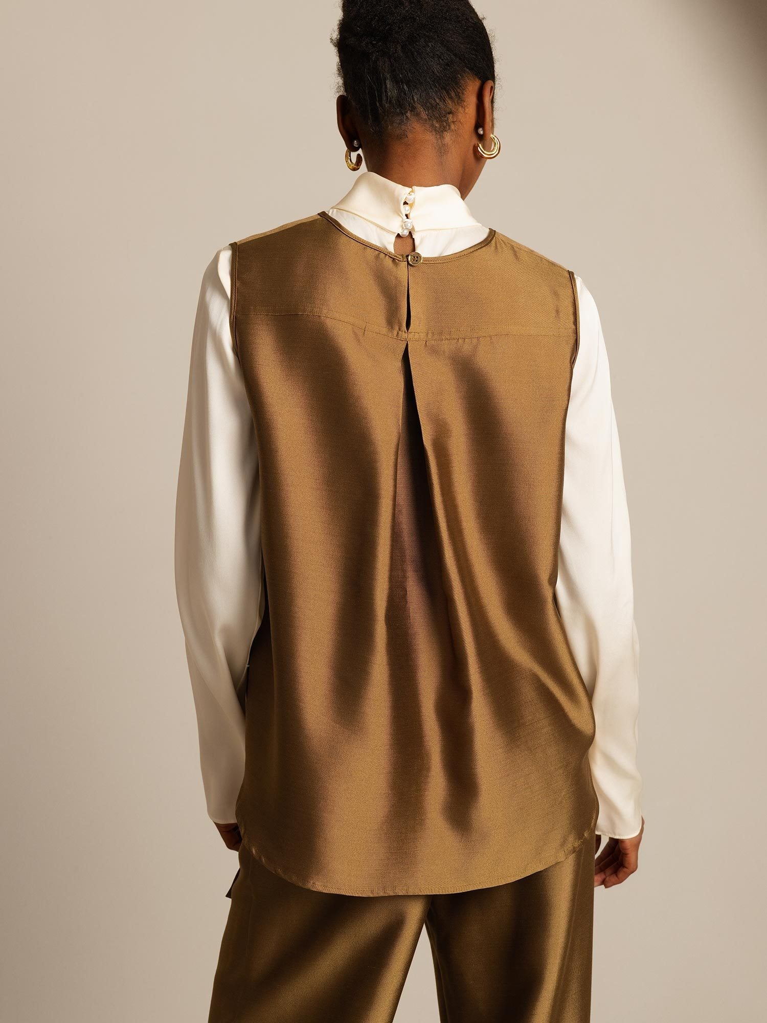 [Bronze] SilkSilky-DK 32Momme Silke Womens Vest 002,