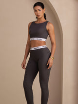 [Grå] SilkSilky-DK Sleeveless Crew Neck Women's Outfit Sets 004