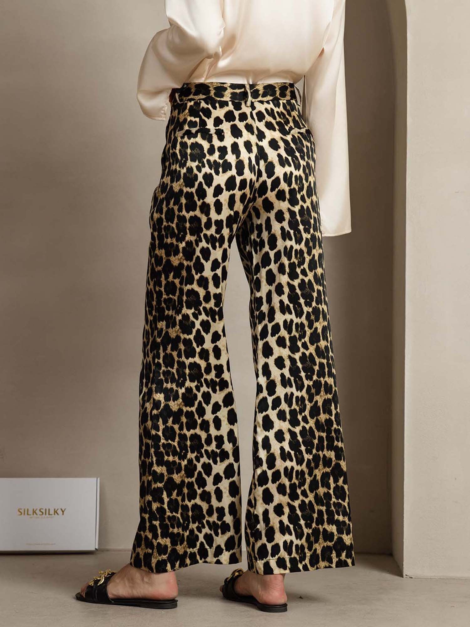 [Leopard] SilkSilky-DK 19Momme Silke Womens Pants 002
