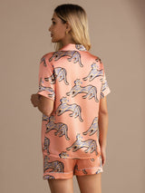 [Rosa Kat] SilkSilky-DK Short Sleeve Lapel Collar Dame Pyjamas 002