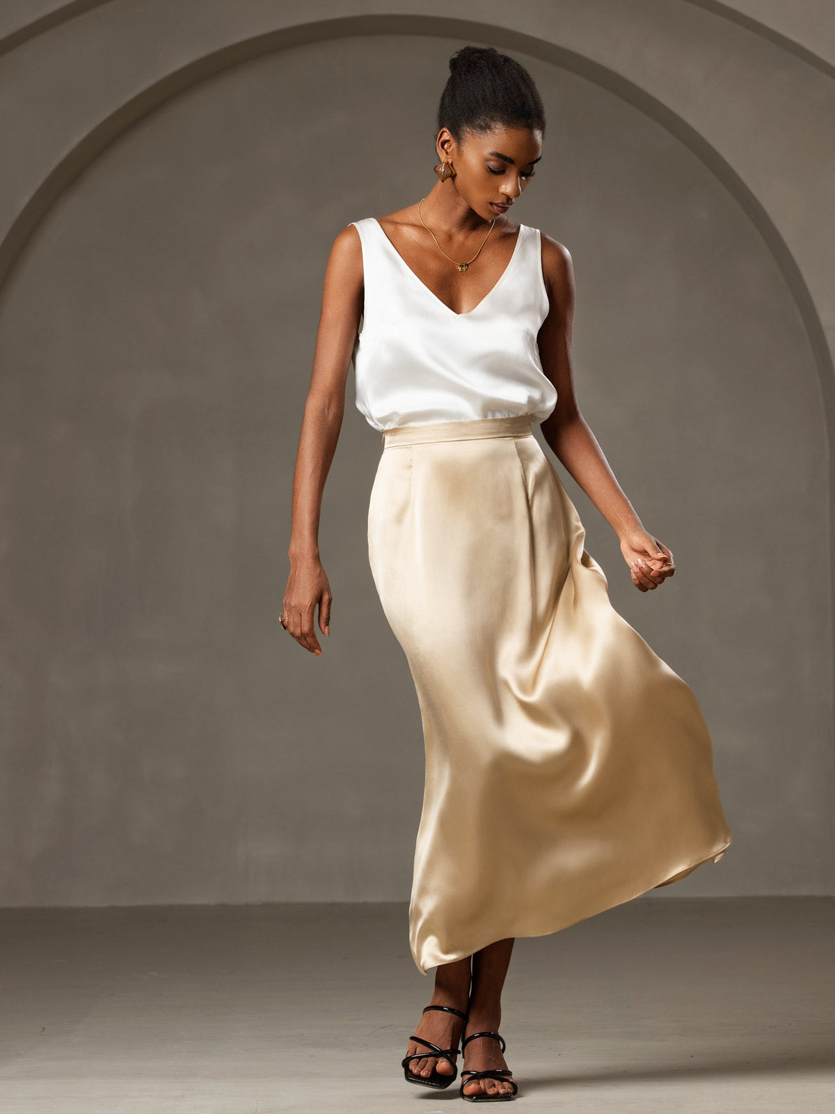 [Hvid] SilkSilky-DK 19Momme Silke Camisoles 008