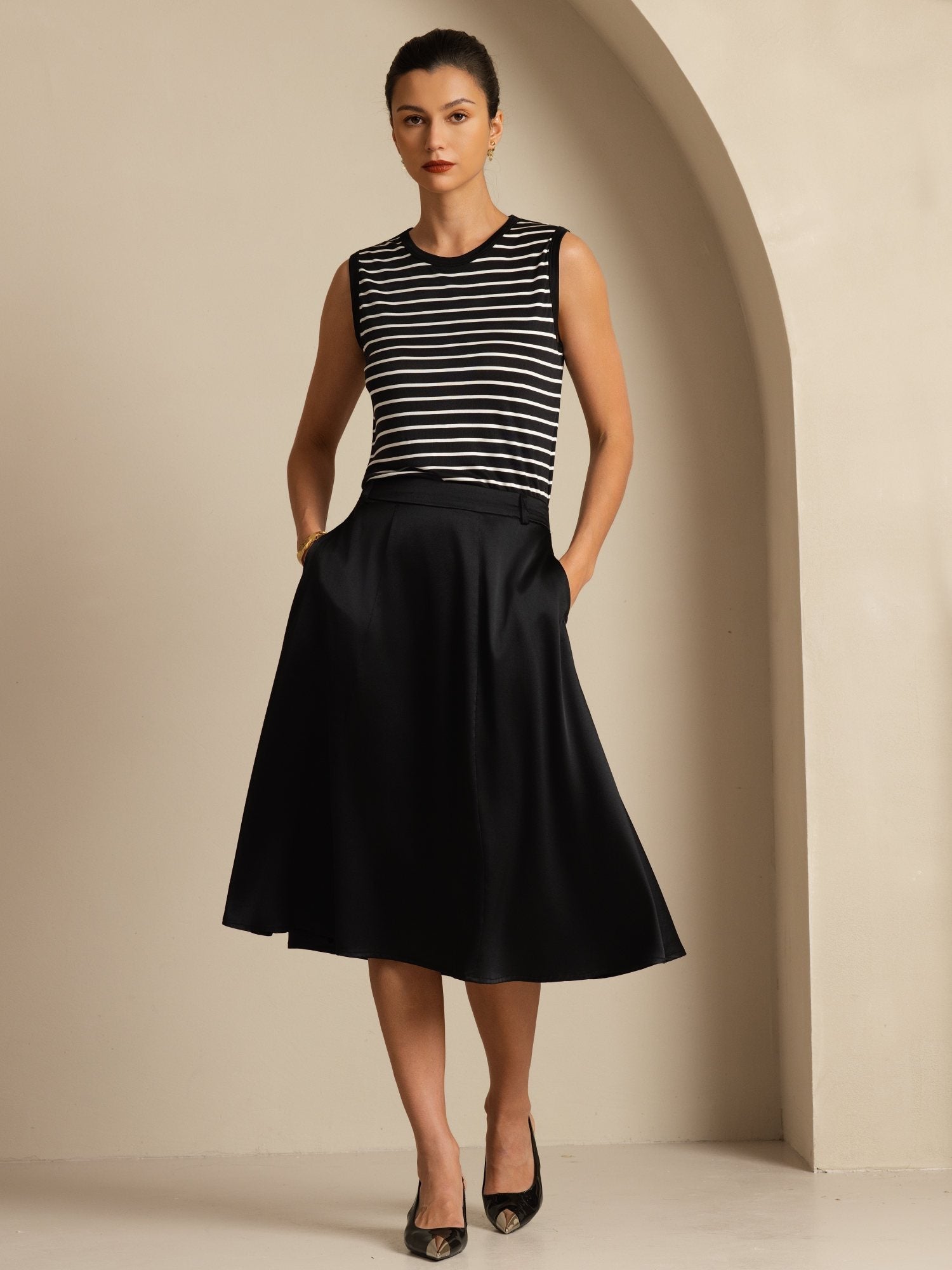 [Sort] SilkSilky-DK 19Momme Silke Skirt 001