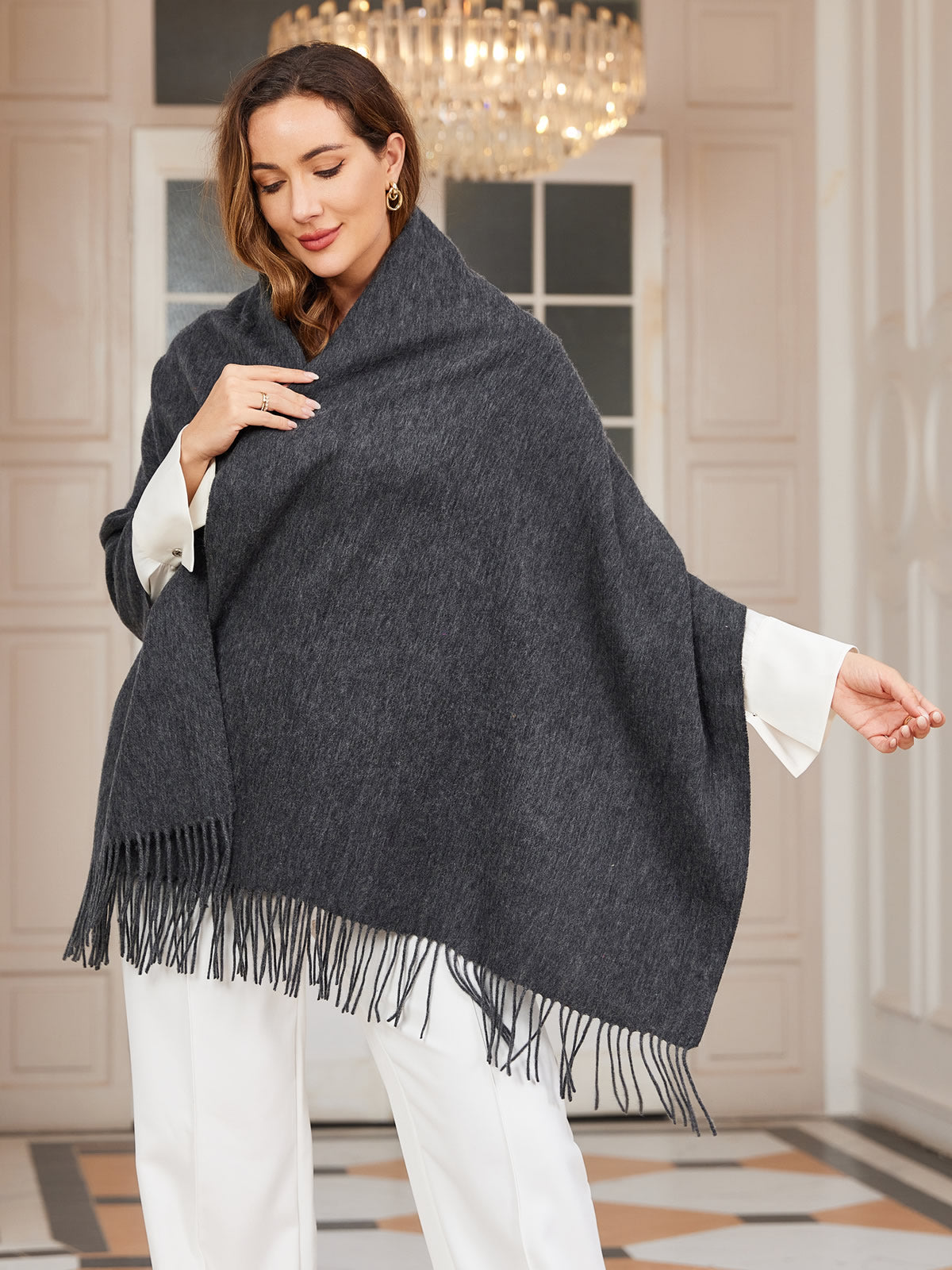 [Mørkegrå] SilkSilky-DK Scarf 001